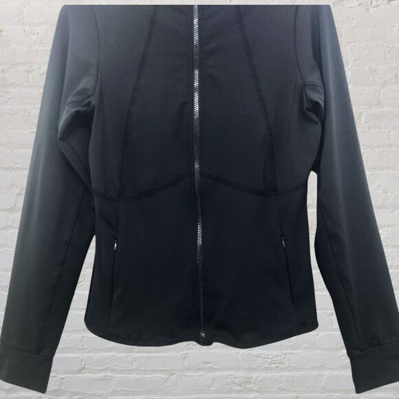 Olaya Sport Billy Jacket L Zip Front Thumb Holes Moisture Wicking Black - Picture 9 of 15